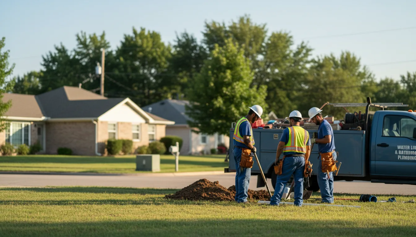 Residential water line and bathroom plumbing service in Baldwyn, MS